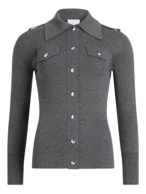 ribbed collared cardigan