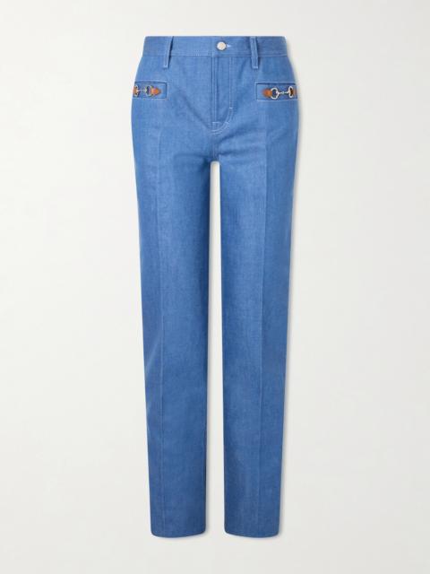 Kate Horsebit-embellished Straight-leg Jeans