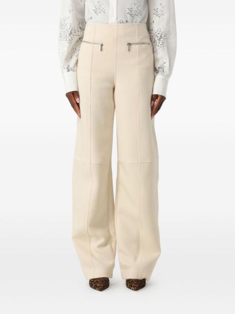 zip-pockets high-waisted trousers