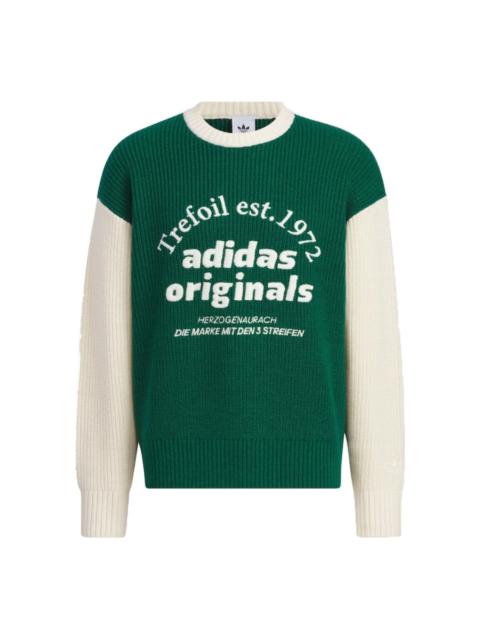 adidas originals Classic Sports Sweater (Gender Neutral) Asia Sizing 'Collegiate Green White' IW6288