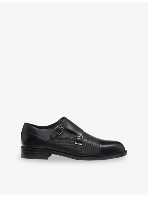 Buckle Leather Monk Shoes
