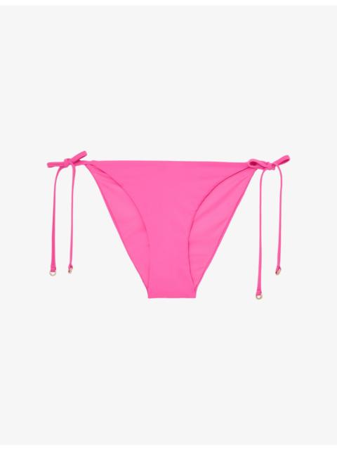 Riah Side-Tie Stretch-Woven Bikini Bottoms