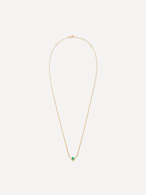 18ct Gold Solitaire Emerald Pendant Necklace