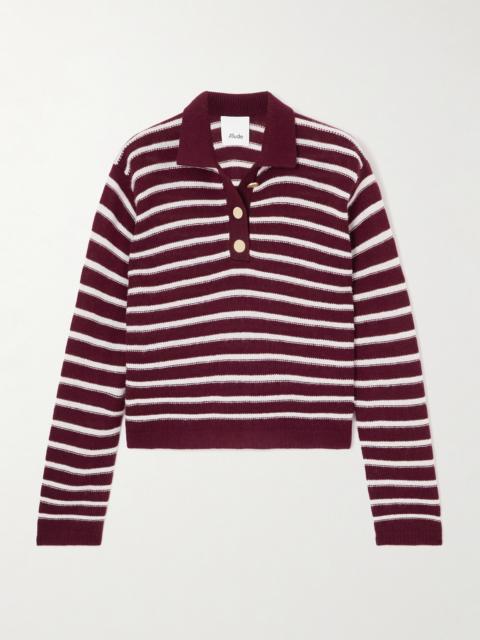 Striped Wool And Cashmere-blend Polo Sweater
