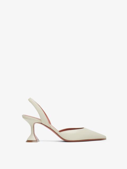 Holli 70 white leather slingbacks