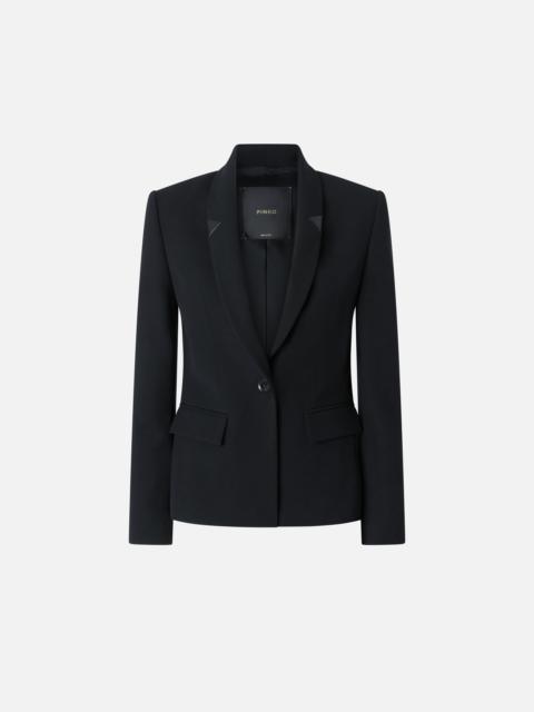 BLACK SINGLE-BREASTED WOOL TWILL BLAZER