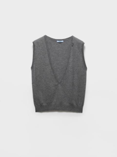 Cashmere V-neck vest