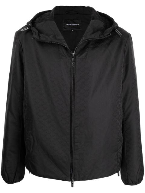 zip-up hooded jacket
