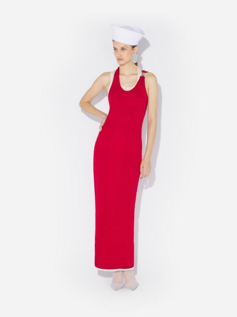 THE RED DRAPED DOUBLE DRESS