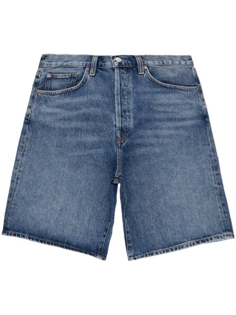 wide-leg denim shorts