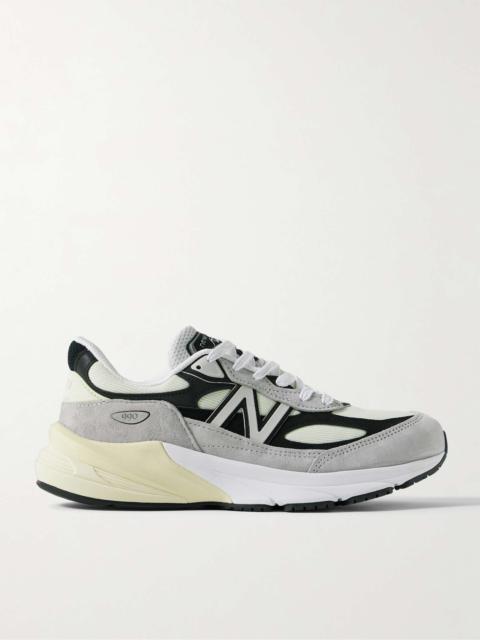 990v6 Leather-Trimmed Suede and Mesh Sneakers