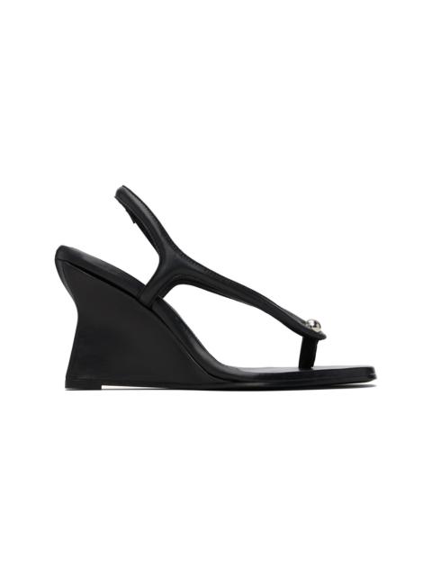 Black Valentina Wedge Heeled Sandals