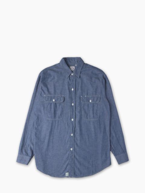 ORSLOW CHAMBRAY WORK SHIRT INDIGO BLUE
