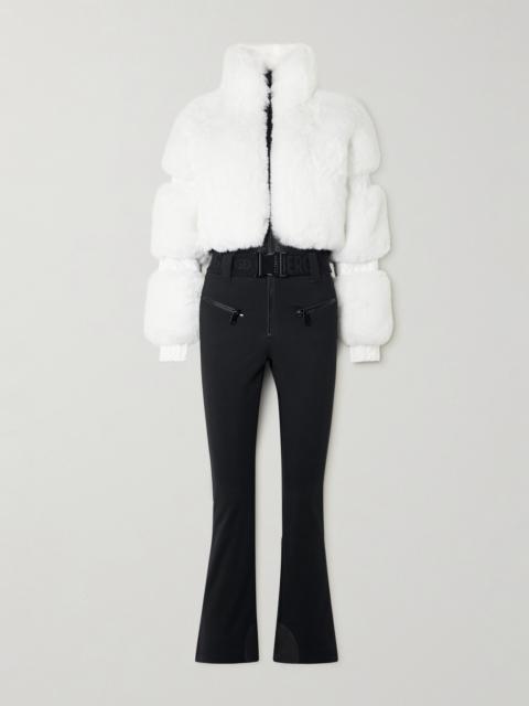 Lieke Belted Faux Fur And Stretch-shell Ski Suit