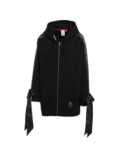 x Barbie full-zip tie-sleeve hoodie