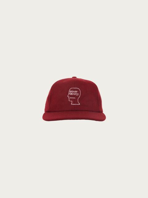 Flannel Logohead 6 Panel Hat - Burgundy