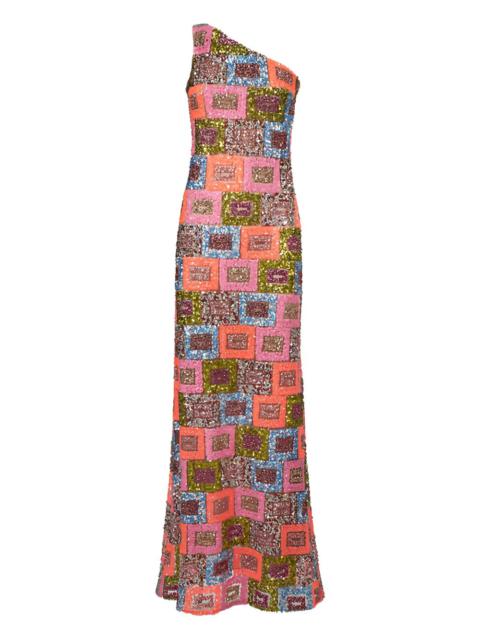 Aspen sequin-embellished one-shoulder maxi dress