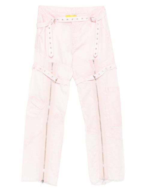 zip-detail trousers