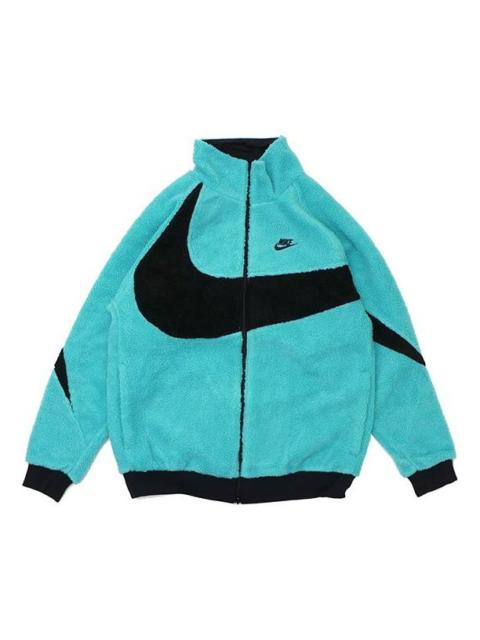 Nike Big Swoosh Reversible Boa Jacket (Asia Sizing) 'Jade Black' BQ6546-301