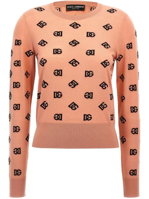wool-silk logo jumper