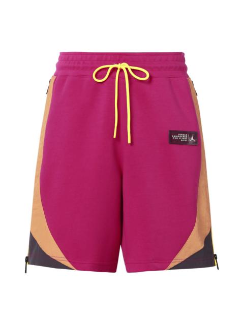 Men's Air Jordan Side Zipper Logo Label Lacing Straight Shorts Pink CZ4823-615