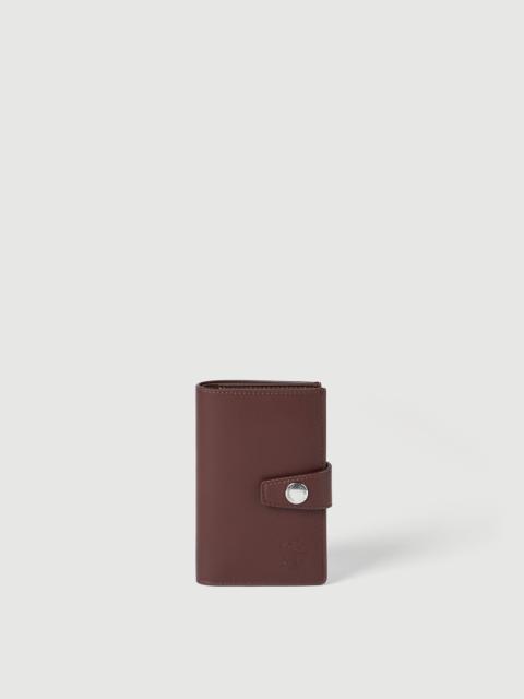 Smooth calfskin wallet with zipper