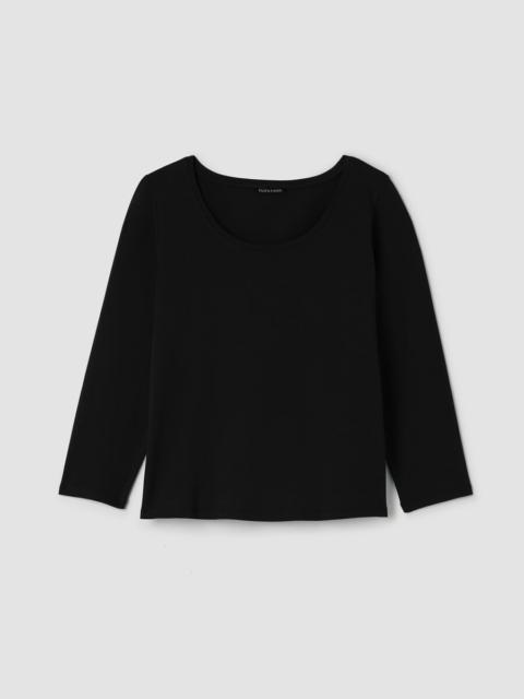 Stretch Jersey Knit Scoop Neck Top