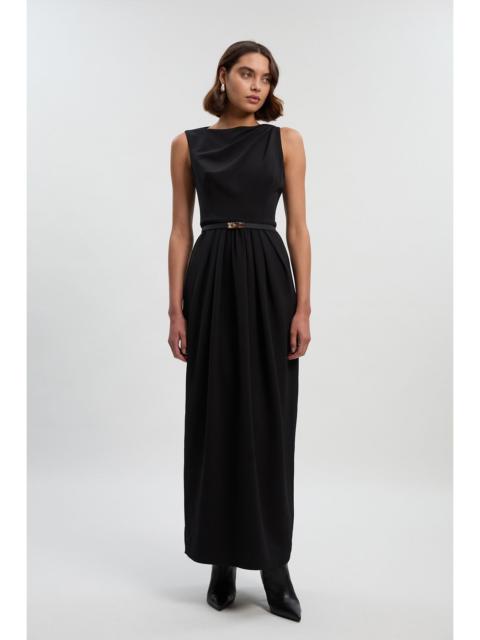 Tailored Drape Maxi Dress