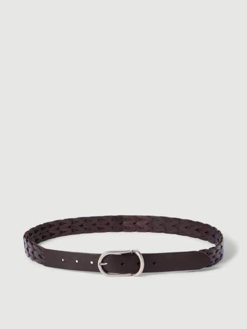 Braided leather belt