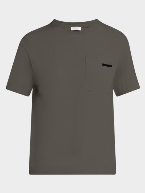 Crewneck T-Shirt with Monili Pocket