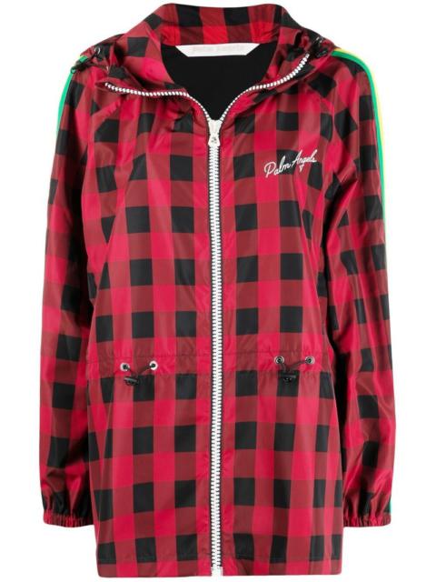 PALM ANGELS WOMEN Buffalo Check Windbreaker Red