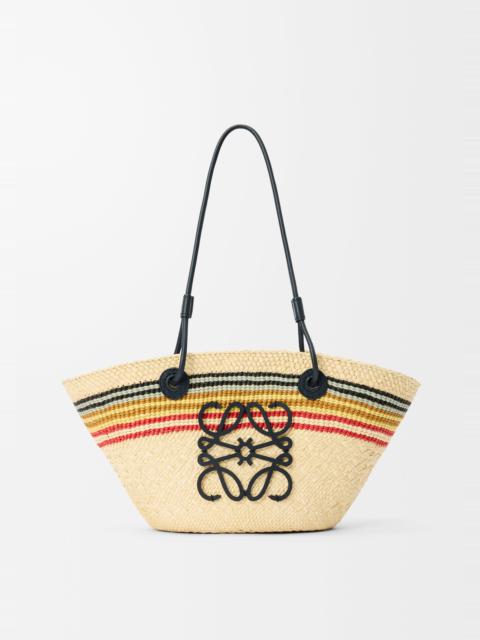 Small Anagram basket in iraca palm and calfskin