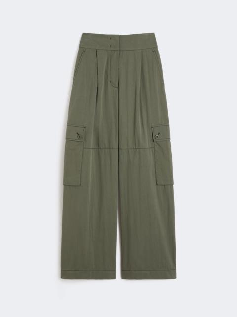 Cotton gabardine trousers - DARK GREEN