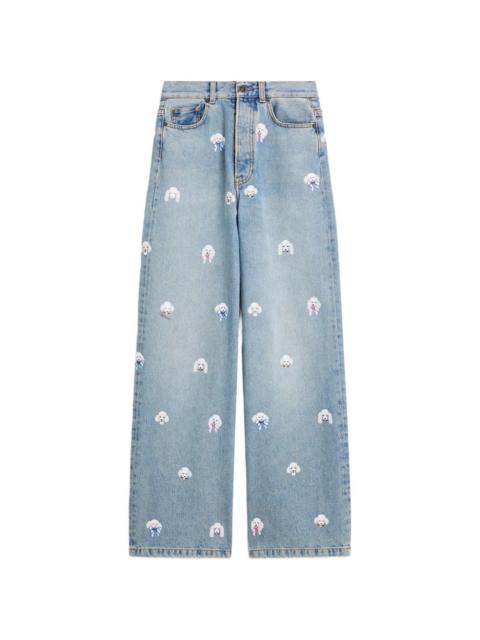 poodle-print jeans
