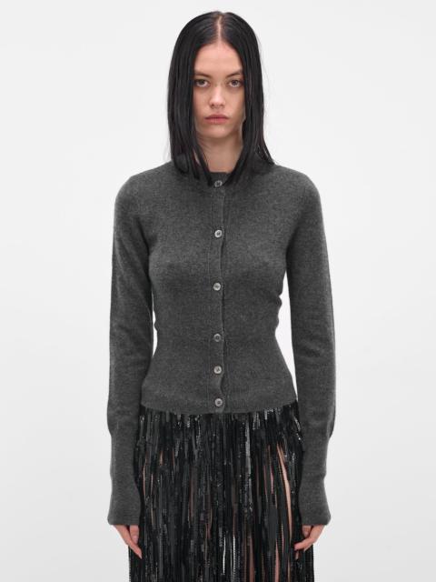 Gray Cashmere Slim Cardigan