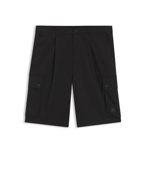 HUGO X RB STRETCH-COTTON SHORTS WITH BULL MOTIF