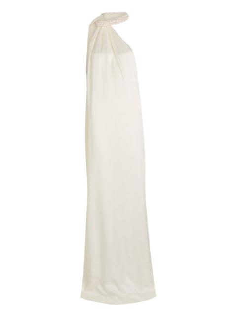 beaded asymmetric maxi dress