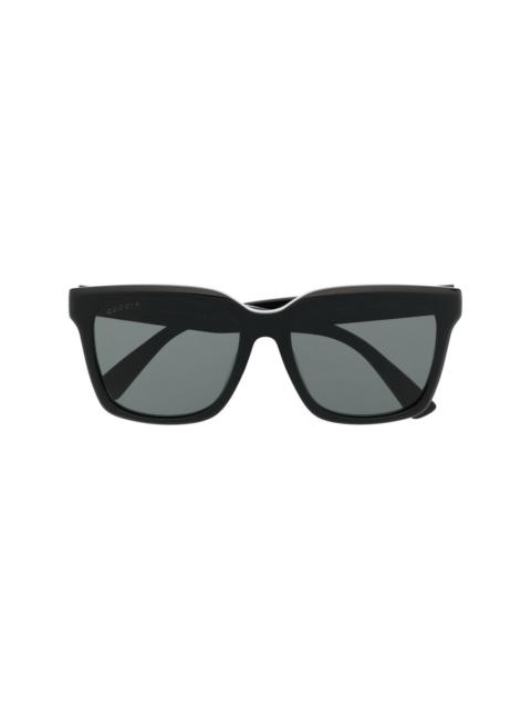 square-frame logo sunglasses