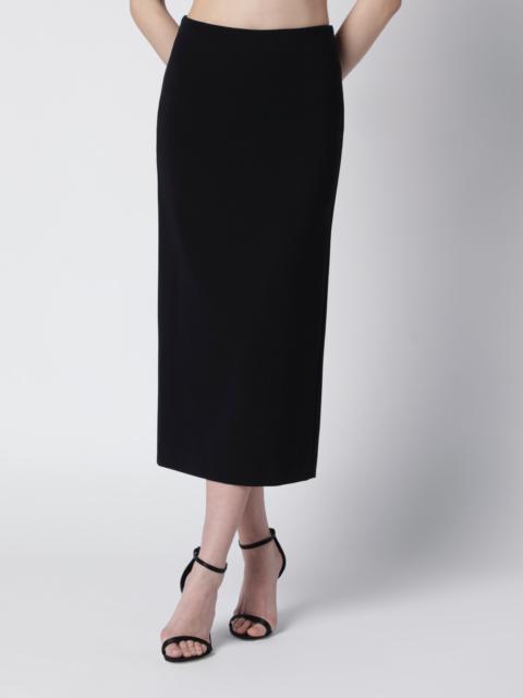 Midi skirt in compact crêpe jersey in black