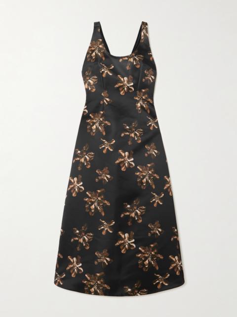 Tippi Floral-print Satin Midi Dress
