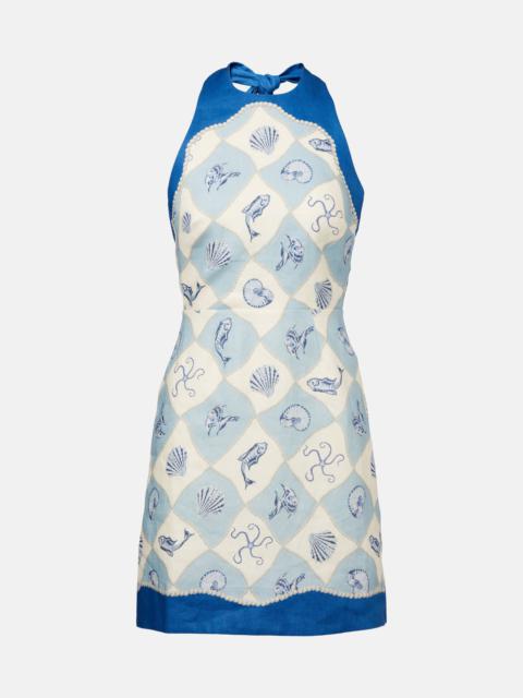 Pia printed linen minidress