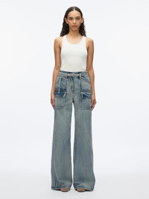 Cargo Wide Leg Belted Jeans
