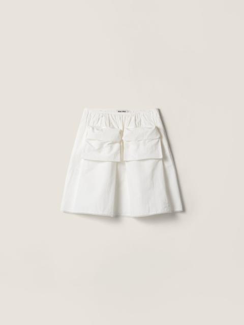 Slubbed poplin skirt