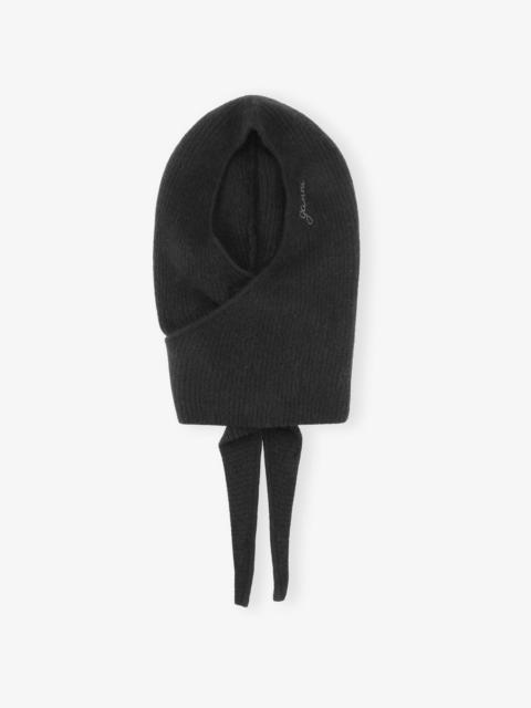 BLACK SOFT WOOL BALACLAVA