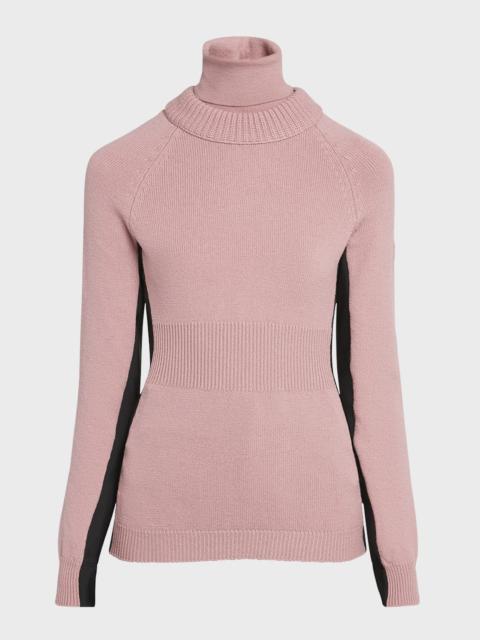 Wool and Fleece Turtleneck Sweater