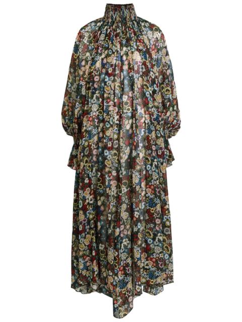 Khaite Edgar Floral Semi-sheer Silk Maxi Dress