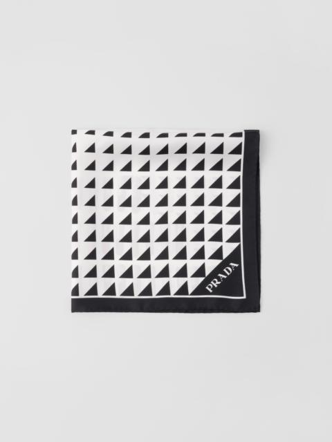 Printed silk twill scarf