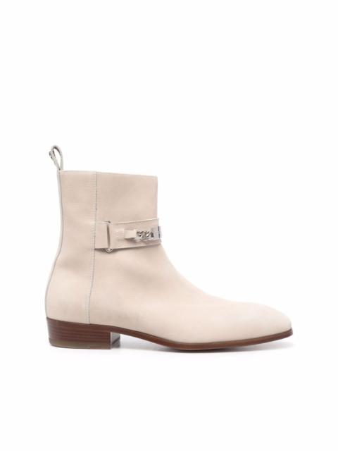 logo plaque ankle boots