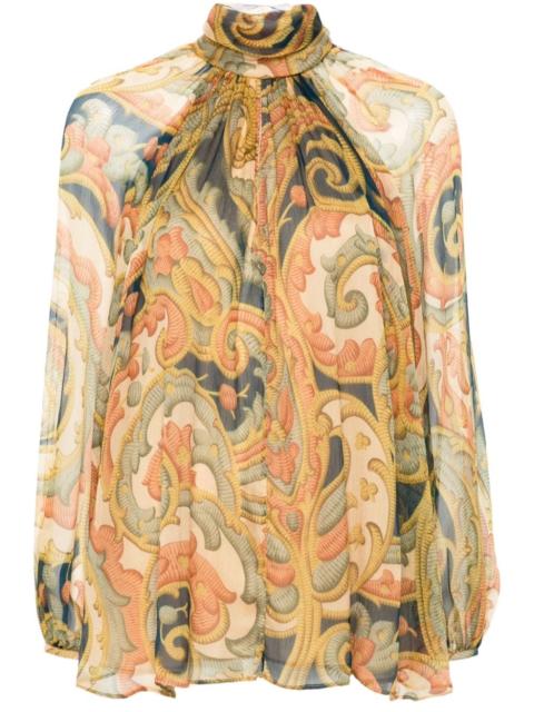 abstract-pattern print blouse