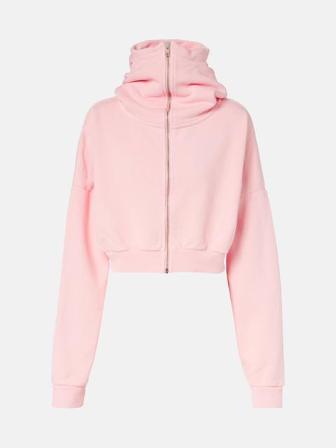 Cropped cotton jersey sweatshirt